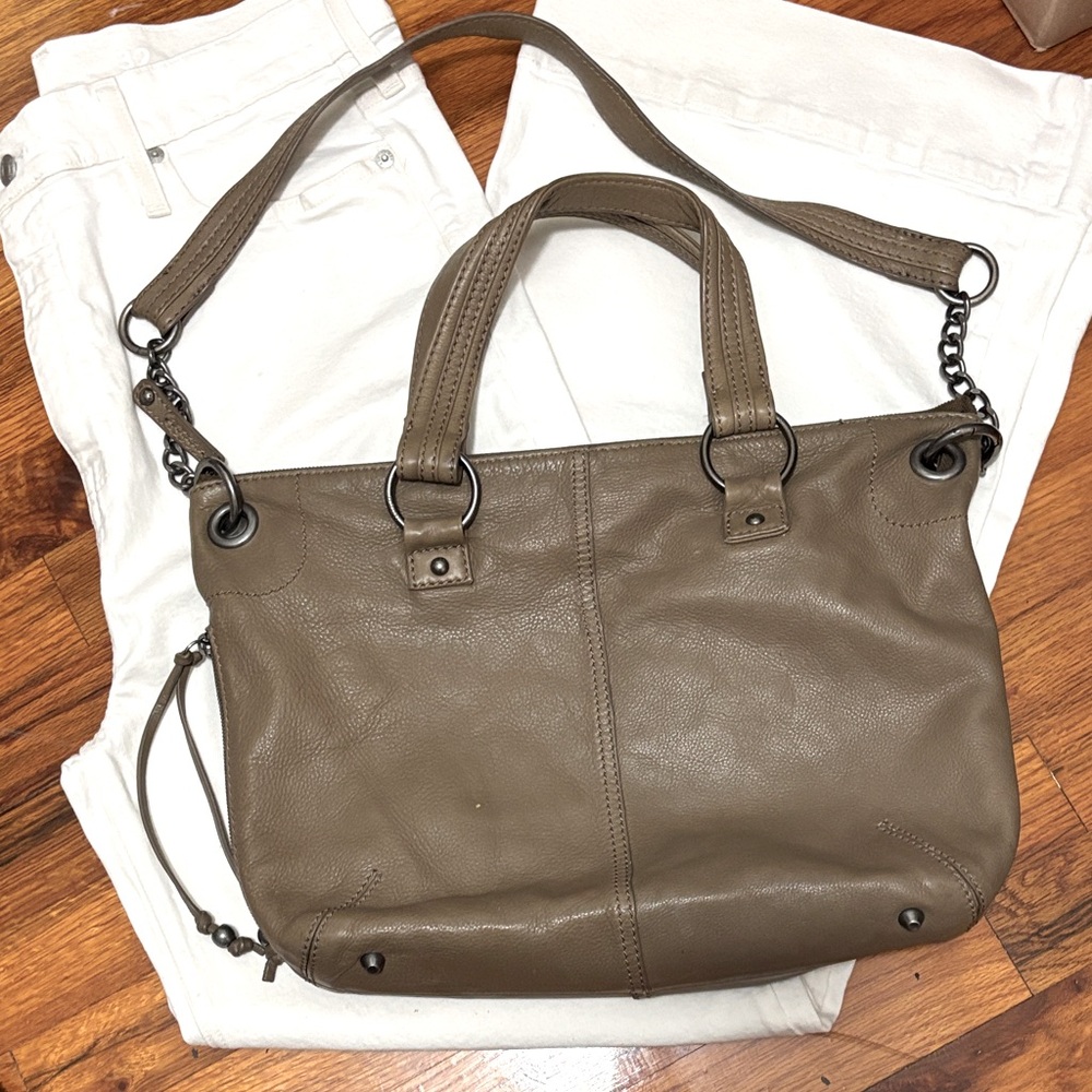 HOBO Taupe Leather Tote Bag Purse